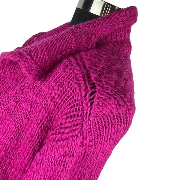 SIGRID OLSEN SO BLUE CHUNKY KNIT WOOL BLEND OPEN FRONT CARDIGAN SWEATER - Picture 11 of 13